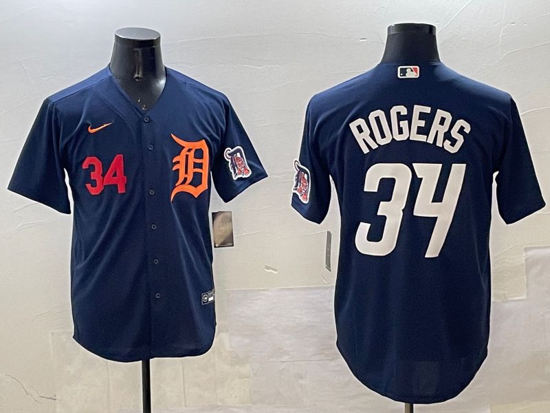 Men Detroit Tigers #34 Rogers Drak Blue Game 2025 Nike MLB Jersey style 3